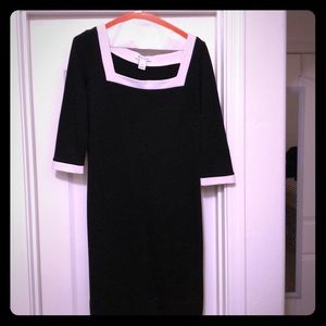 Black dress with white trim